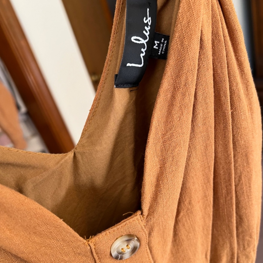 Lulu’s Meant For Greatness Tan Button-Front Mini … - image 4